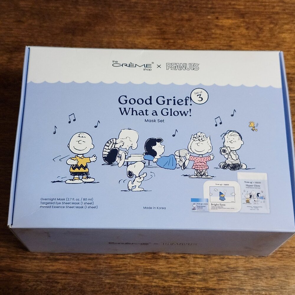 The Crème Shop x Peanuts Mask 3 piece Set BNIP SEALED